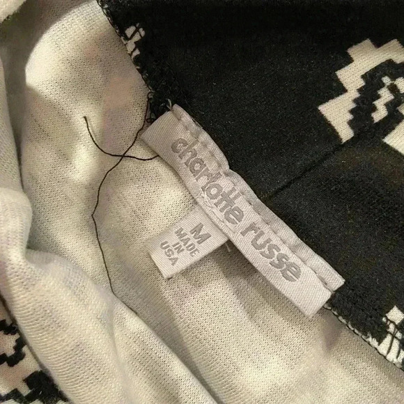 Charlotte Russe Black Cream Aztec Print Stretchy Pencil Skirt Midi Size Medium - Picture 9 of 10